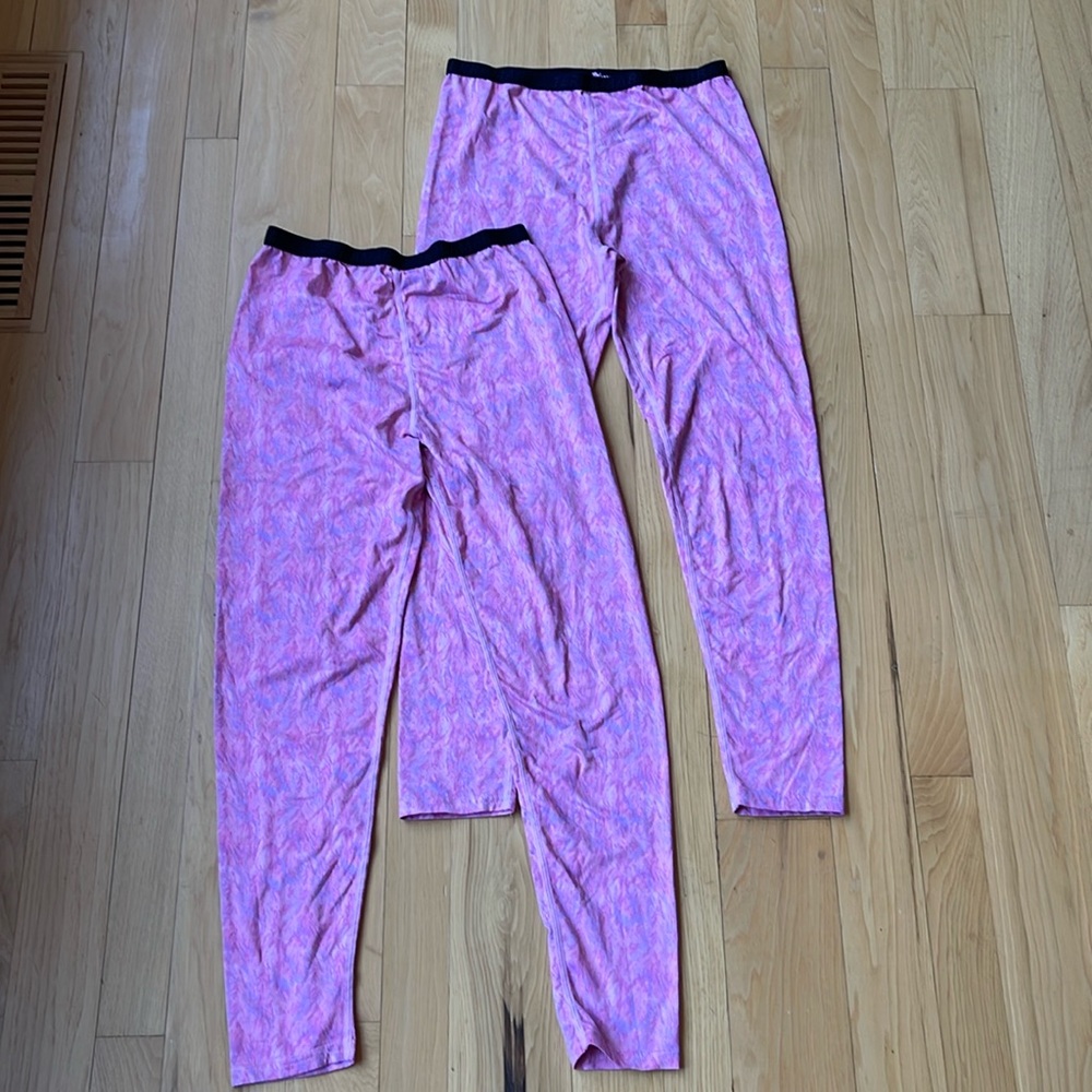 Terramar ski racing baselayer bottoms (pink and purple swirls)